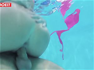 LETSDOEIT - mischievous couple Has crazy intercourse at The Pool